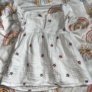 Cat & Jack White Dress with Red Embroidery